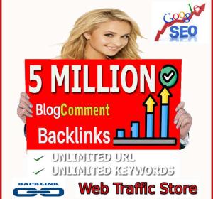 Up to 5 Million Follow/NoFollow Blog/Forum/Post/Comments Backlinks For Faster Google Ranking